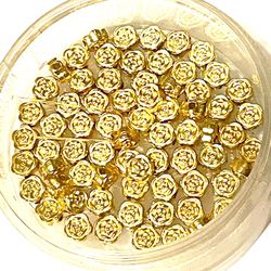Gold Tone Floral Beads 