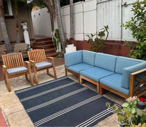 Beautiful Wood Sofa Patio Set 3 Pieces Outdoor Furniture 🌴🌴