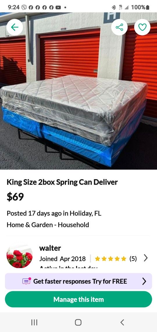 King Size 2box Spring Can Deliver