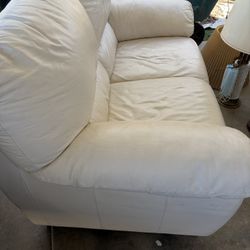 Loveseat Faux Leather White 