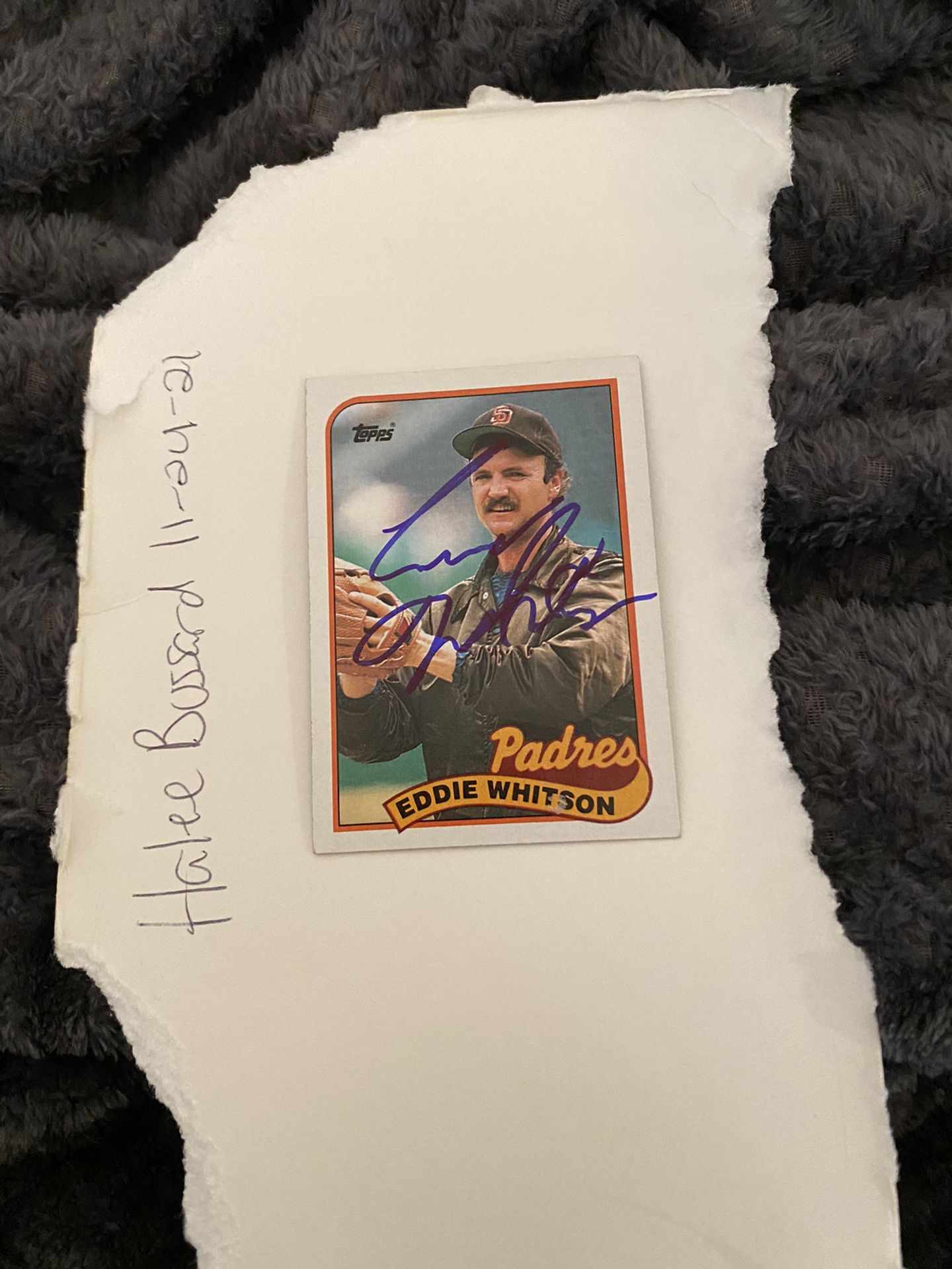 Autographed Eddie Whitson 516 Baseball Card