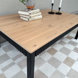 ✨ Freshly Flipped Coffee Table | Natural Pine + Matte Black Fluted Base