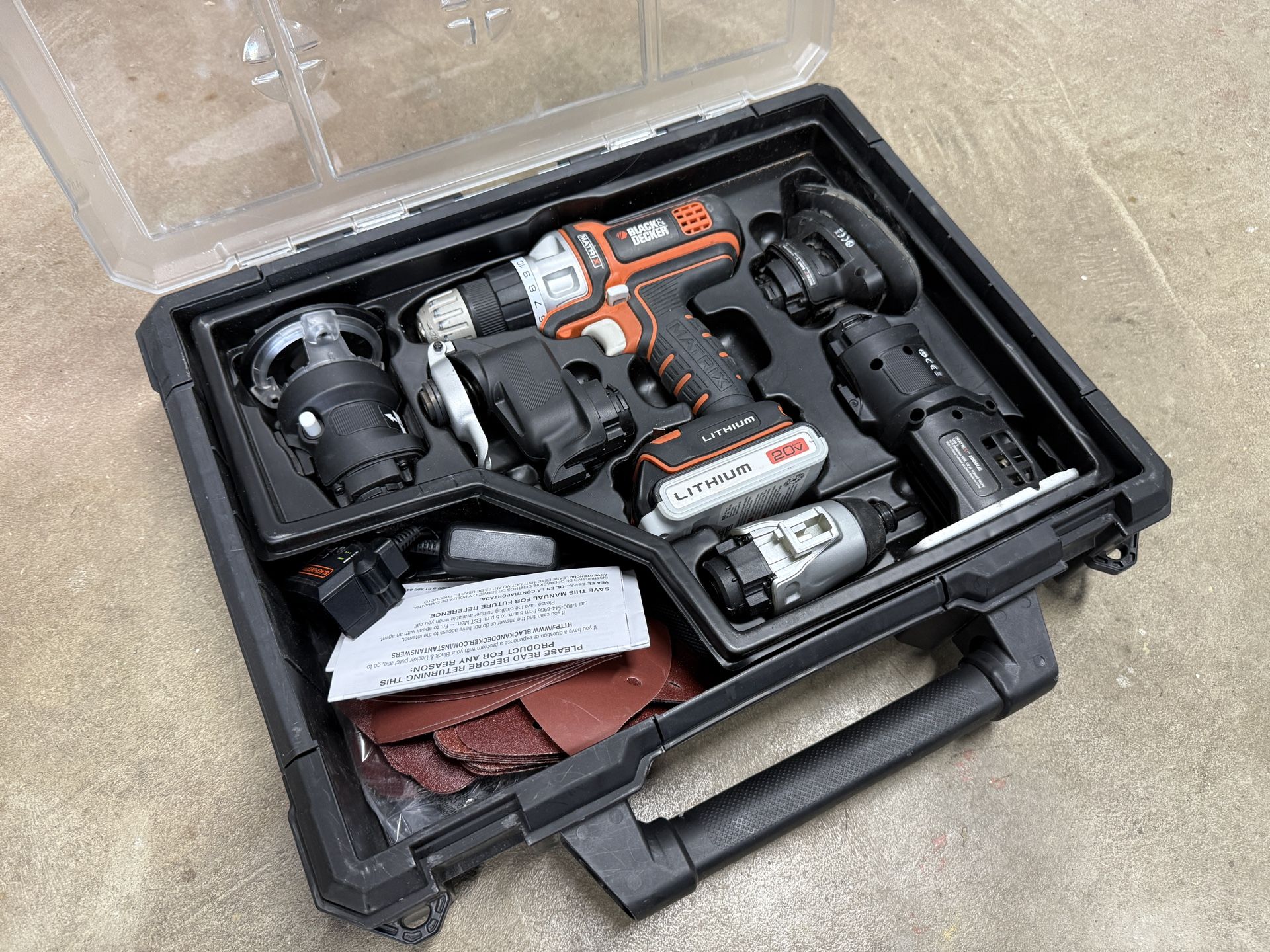 BLACK+DECKER 20V MAX MATRIX Drill, 6-Tool Set, Cordless, Battery & Charger
