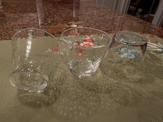 Textured Clear Glass Dessert Bowls (Set of 3)