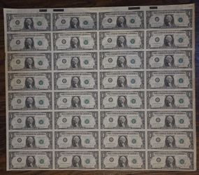 Uncut Sheet Money