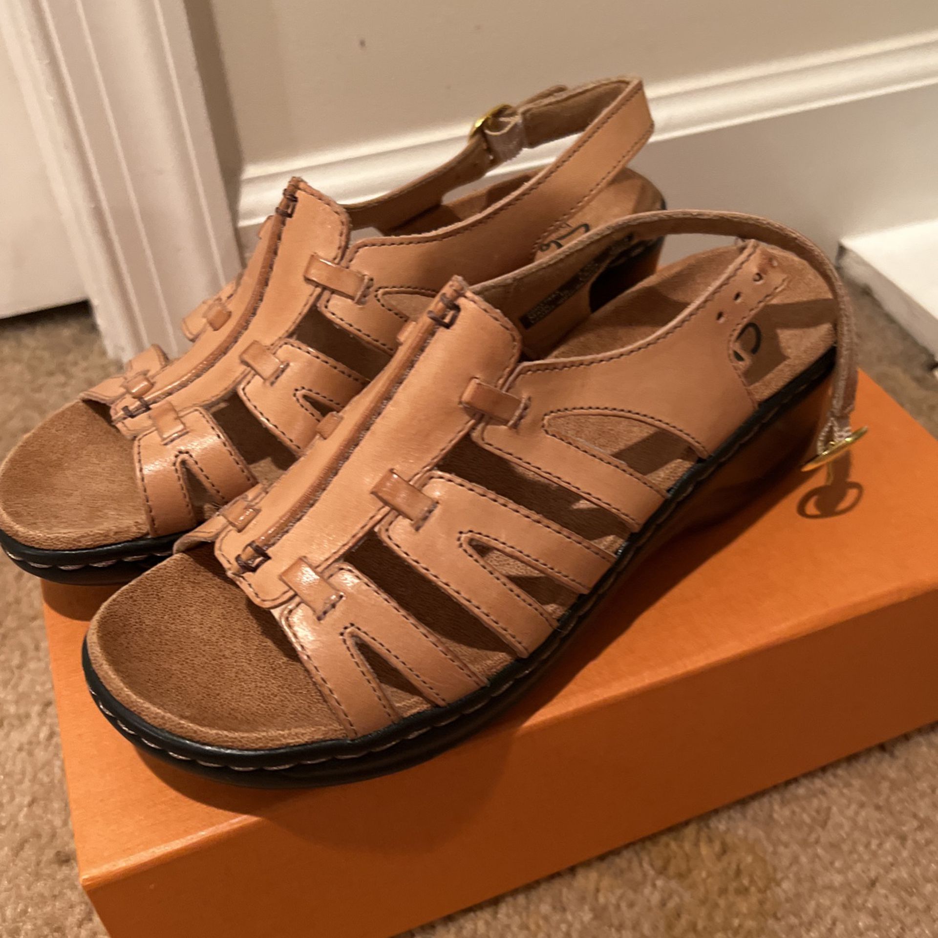 Cute! New! Leather Clark Sandals!!!