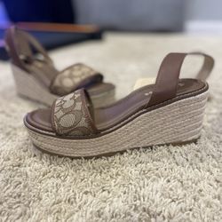 COACH Tullie Sandal In Signature Jacquard Sz.8