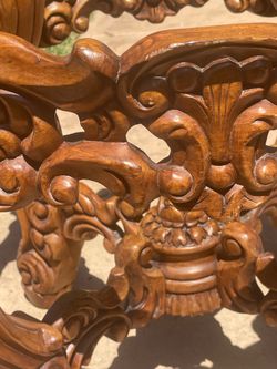 Carved wooden coffee table