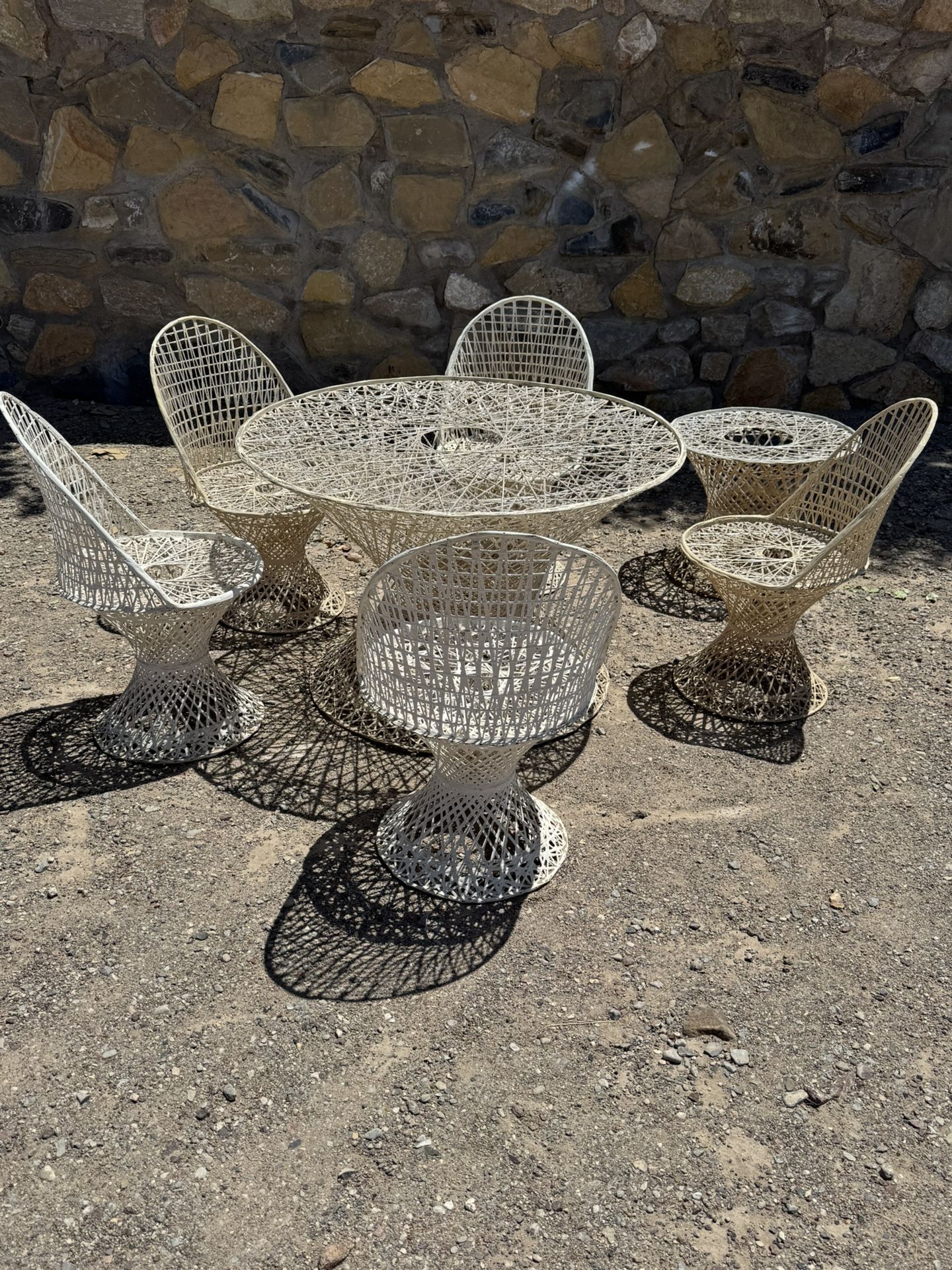 Antique Gorgeous Russell Woodard Fiberglass Patio Set Of Piece