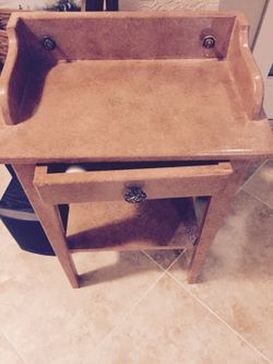 Small table/ desk - custom painting - great piece