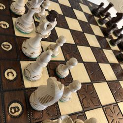 Chess Set (Wooden) & Case Included