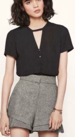 Anthropologie Maje black & gray wool and silk blend romper, size M