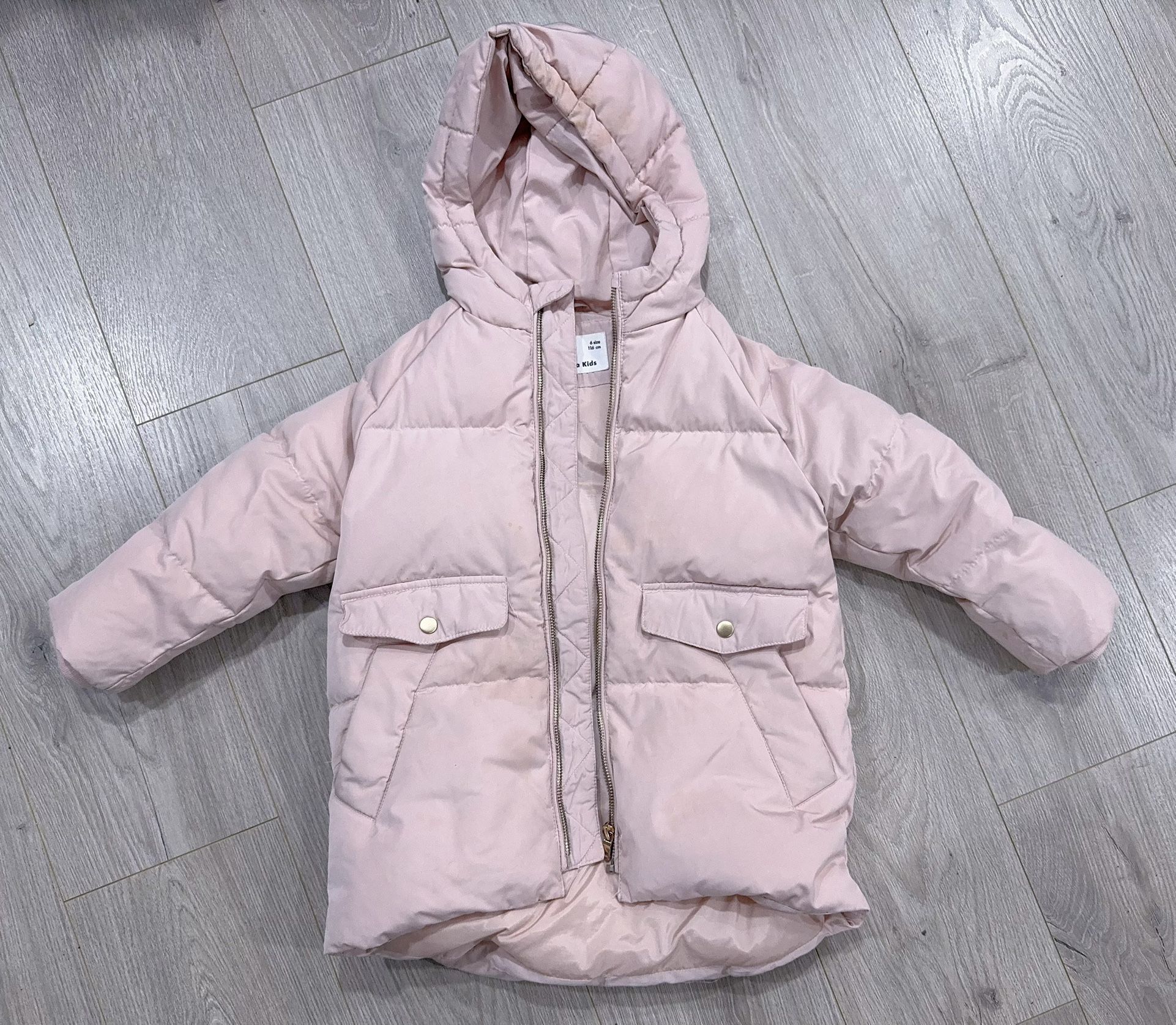 Zara Pink Puffer Jacket Size 6 Girl Puffer Coat Jacket