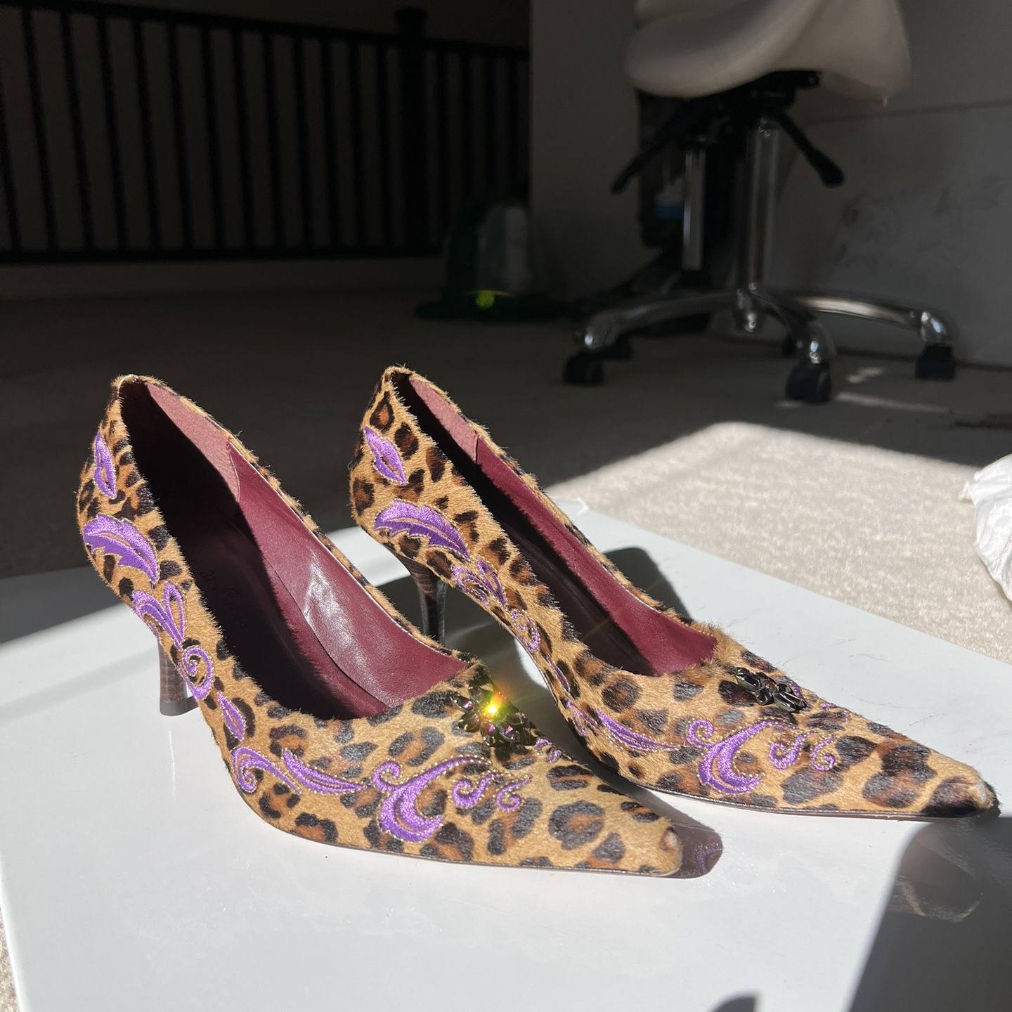 Diego Di Lucca Cheetah Y2k Pointed Heels Size 6