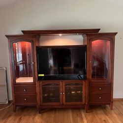 Entertainment Center Lighted Shelving Unit