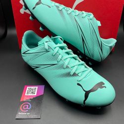 New PUMA Attacanto FG AG Soccer Shoes Cleats Mens Size 10, 11, And 11.5 Electric Blue Peppermint