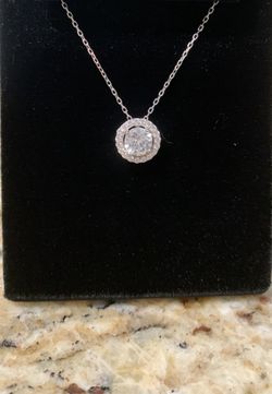 Sterling silver cubic zirconia necklace
