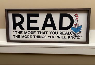 Cool Framed Dr Seuss “The More That You Read” Sign - Books