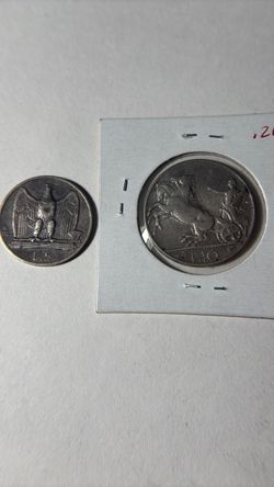 Under melt. Italy, Silver 1927R 10,5 Lire.
