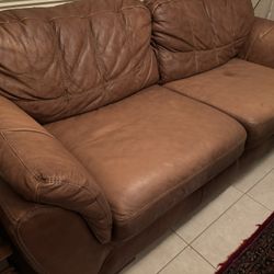 Leather Sofa, Couch Loveseat