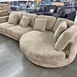 Tan Beige Sectional Couch