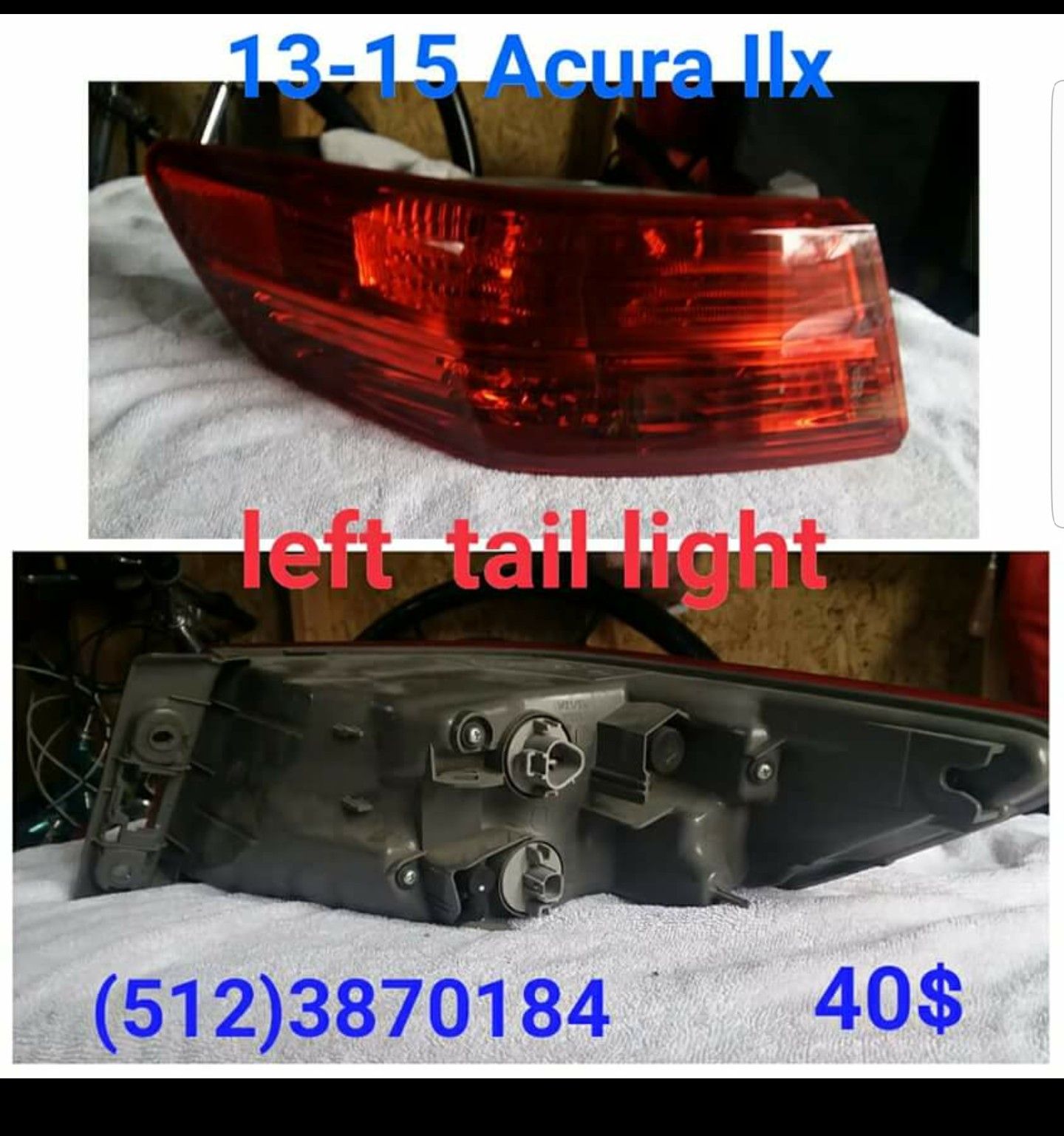 2013, 2014, 2015 acura ilx left tail light