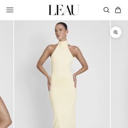 LEAU: ALAIA DRAPE MAXI DRESS - YELLOW - Sz Small - NWT