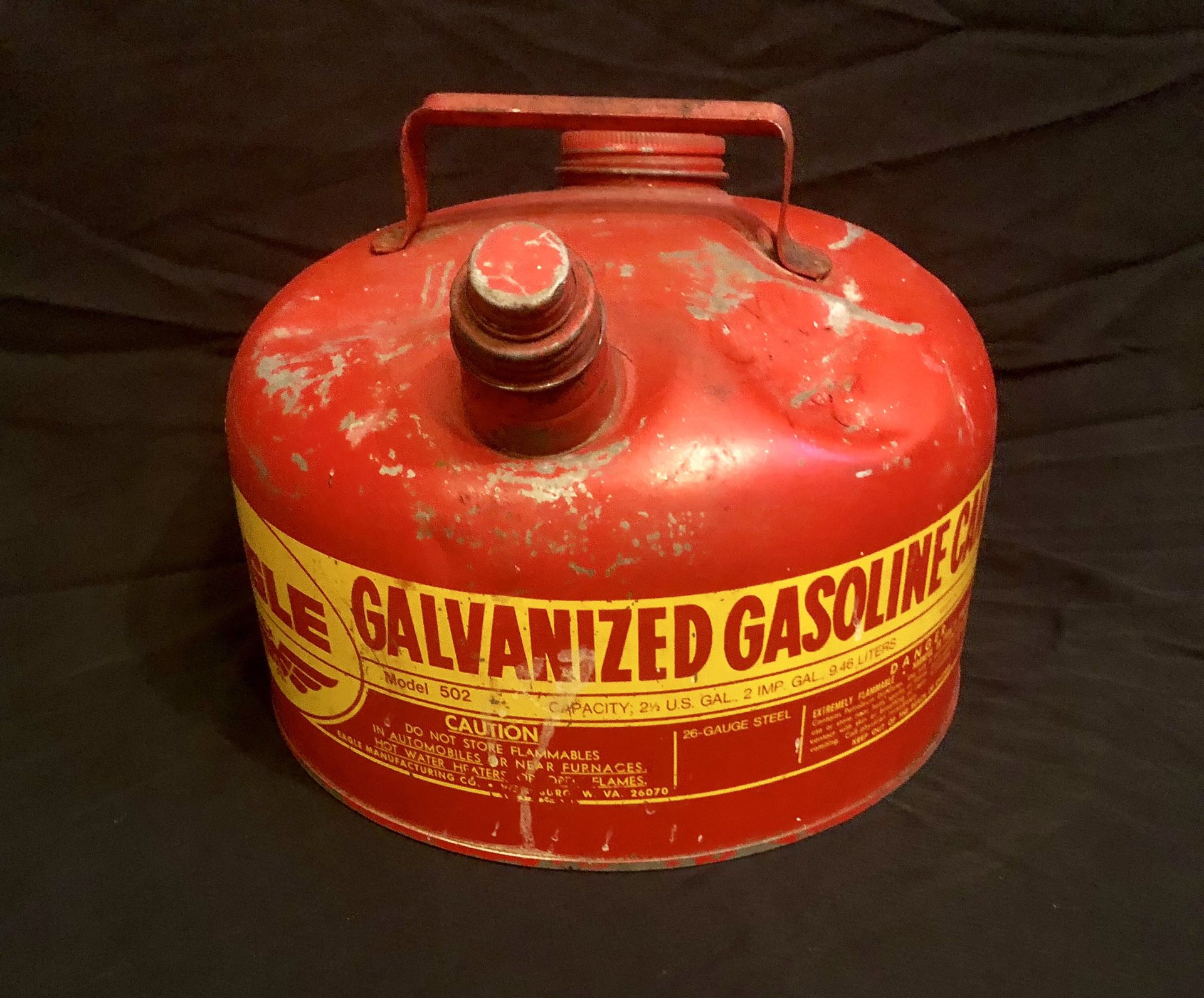 Vintage Galvanized Eagle Gas Container