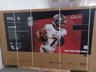 98" screen Qled smart 4k ultra HDTV by TCL.  Original box sealed