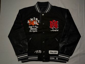 Amiri Leather Varsity  Jacket