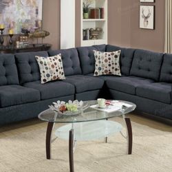 Brand New Black Sectional Sofa 