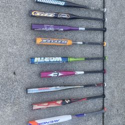 Softball Slow Pitch Adult And Junior Bats - 8 Total 