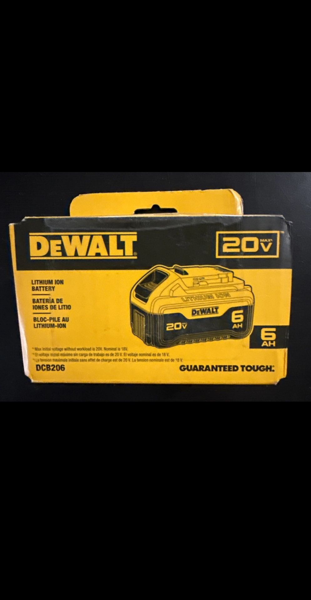 Dewalt 20V MAX Premium Lithium-Ion 6.0Ah Battery Pack (DCB206) - Sealed