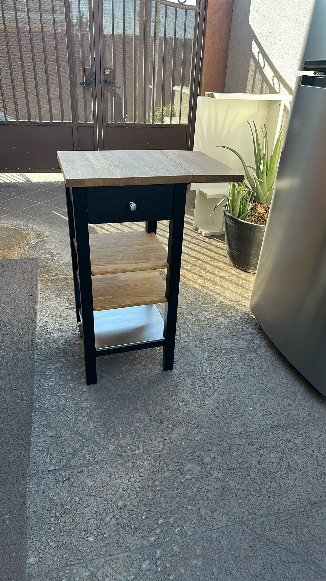 Kitchen Rolling Cart Island Cabinet Shelf Used