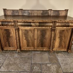 Antique Empire Revival Buffet / Sideboard – Flame Mahogany