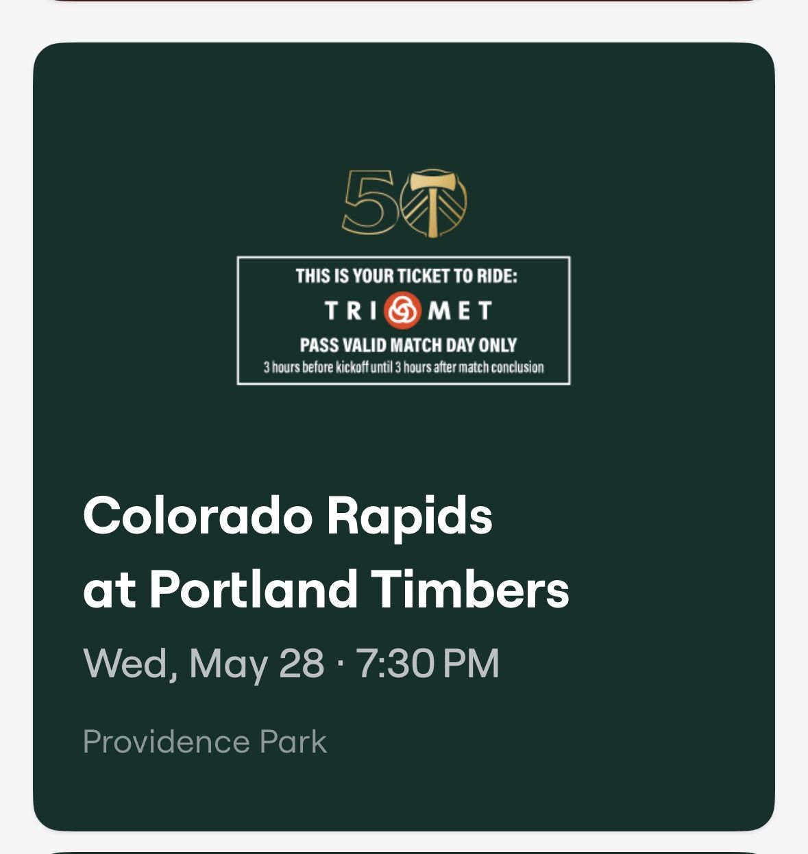 2 Tickets For Timbers Vs Colorado 5/28