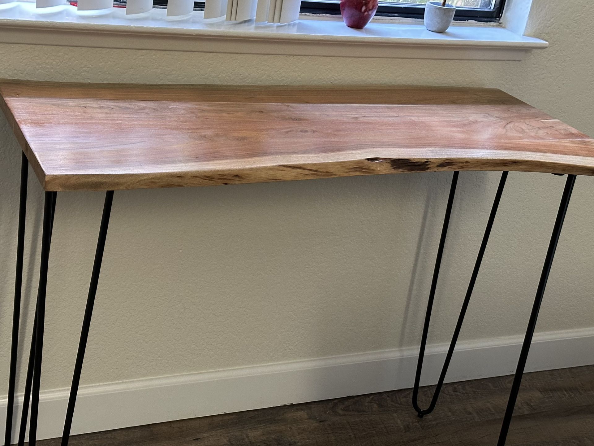 Natural Wood Table (Rectangular) With Hair Pin Legs