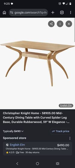Christopher Knight Home Elegance Mid-Century Dining Table.