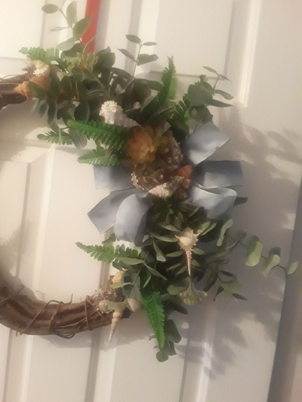 Seashell grapevine wreath