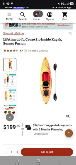 Lifetime KAYAK 10ft ADULT