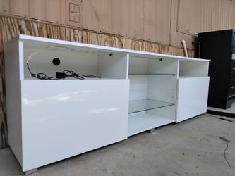Short white entertainment center