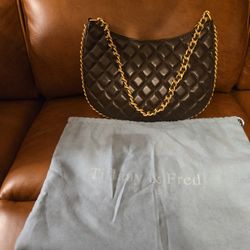 Tiffany And Fred Dark Burgundy Brown Hobo Shoulder Bag, Leather