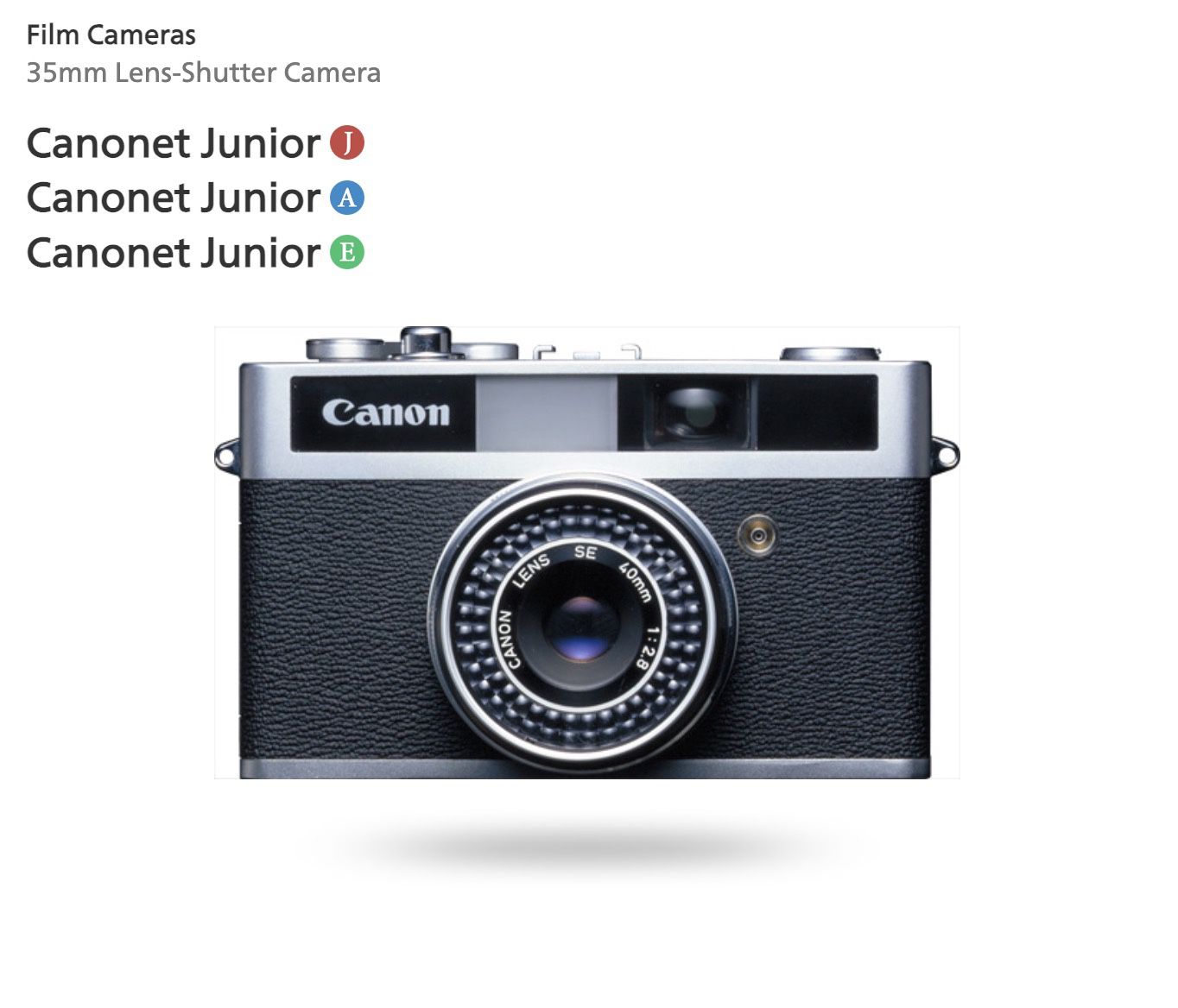 Canon Canonet Jr 35mm Film Camera