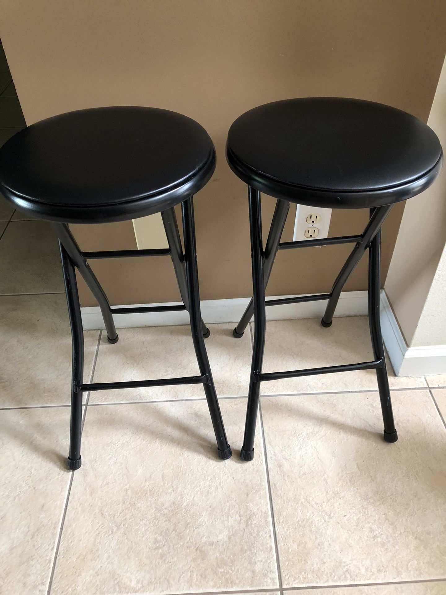 Bar Stools Folding Set of (2)Black