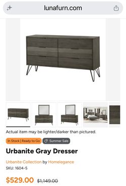 Dresser and 2 nightstands by Homelegance Urnanite Gray