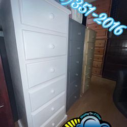 All White 6 Drawer Tall Dresser Fully Assembled Mueble 