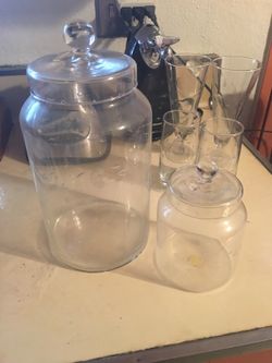 Princess House large and small storage jars