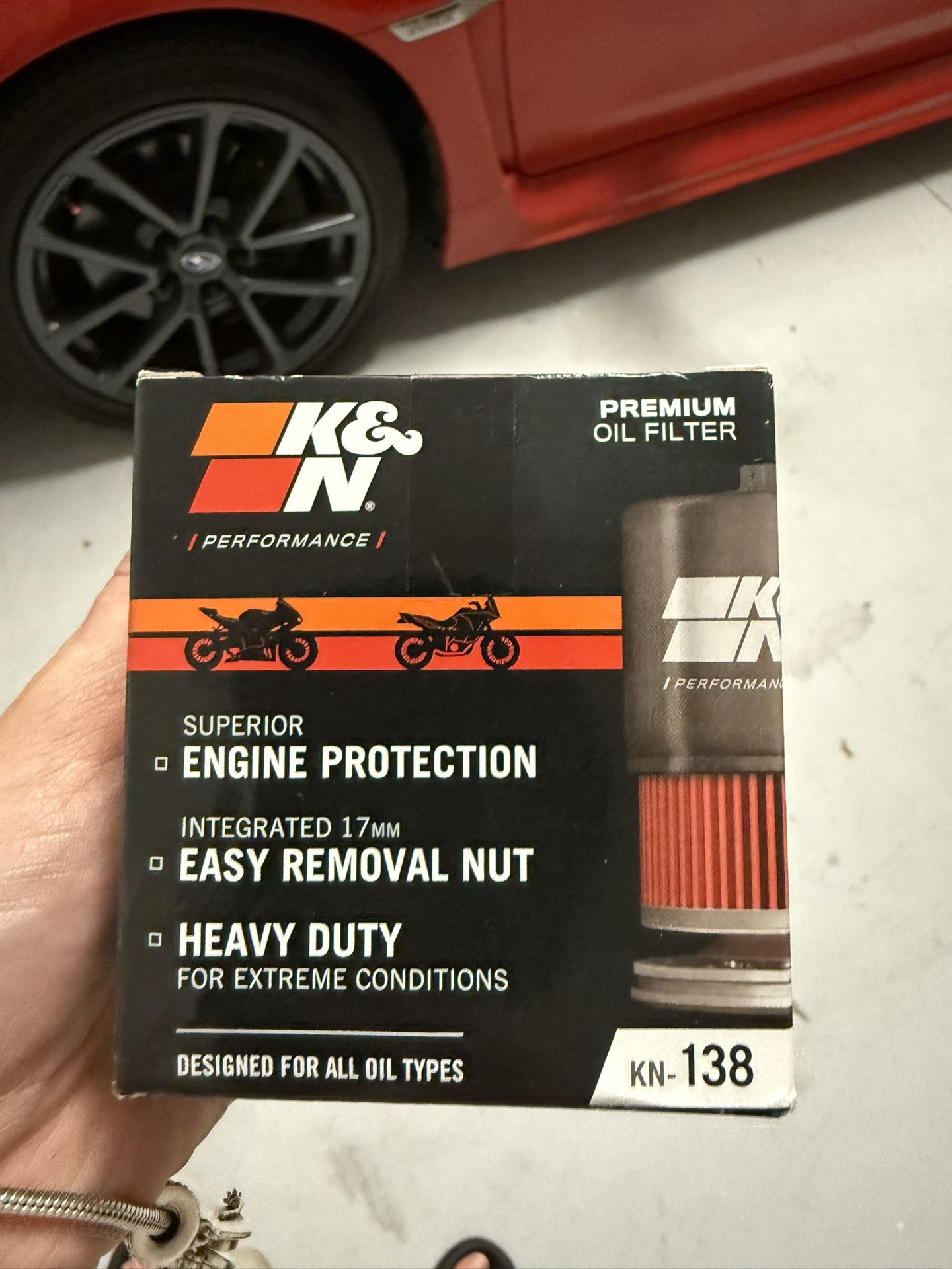 K&N 138 oil filter for motorcycle SEALED