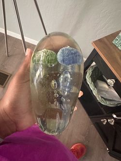 Heavy glass jellyfish sculpture