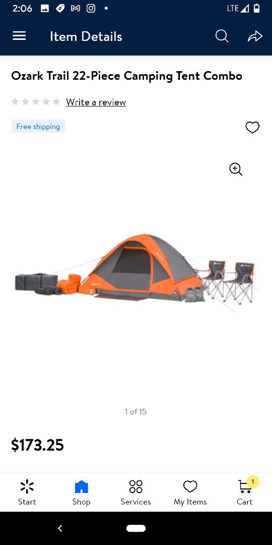 Brand New 22 Piece Camping Combo Tent Set